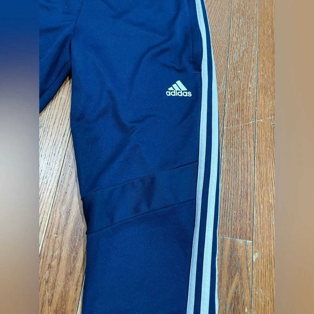 Adidas Dark Blue Joggers with White Stripes